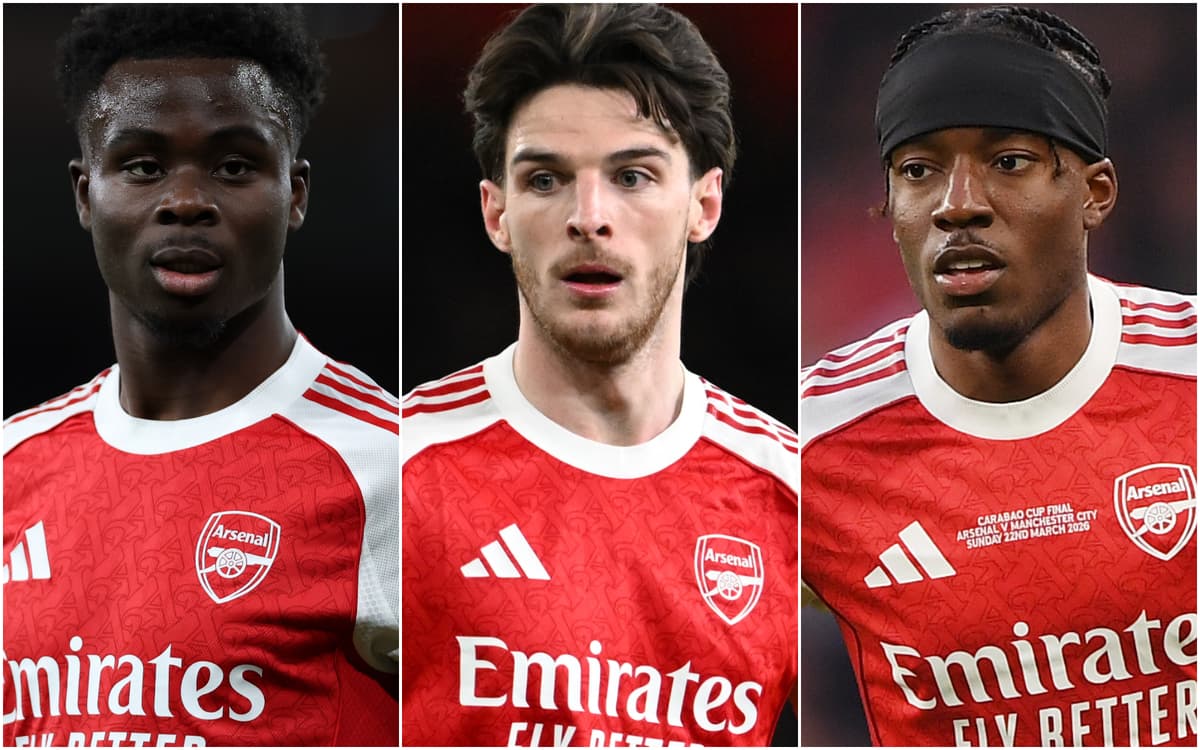 Declan Rice, Bukayo Saka and Noni Madueke have all been ruled out of Arsenal’s Champions League campaign
